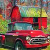 Red Truck Car And Barn Diamond Painting