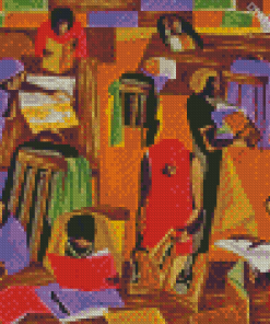 The Library By Jacob Lawrence Diamond Painting