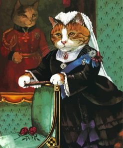 Victorian Cat Animals Diamond Painting