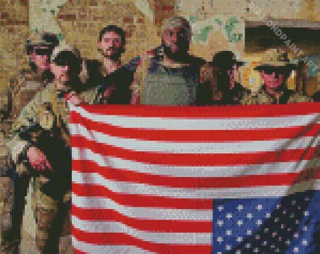 Aesthetic American Flag And Military Diamond Painting