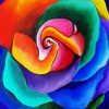 Aesthetic Rainbow Rose Diamond Painting