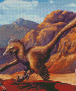Aesthetic Velociraptor Illustration 5D Diamond Painting