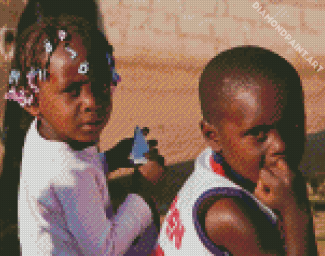 Aesthetic Black African Children Diamond Painting