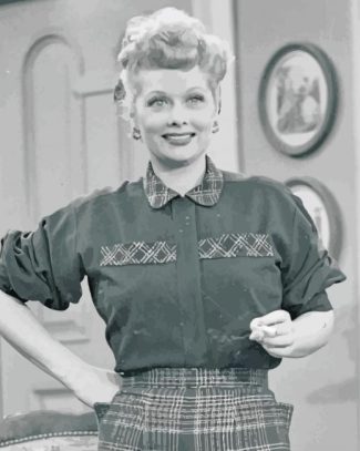 Black And White Lucille Ball 5D Diamond Painting