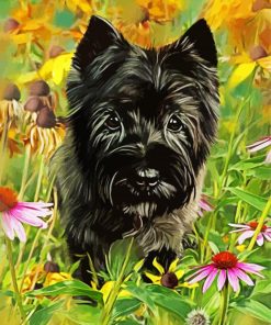 Black Cairn Terrier Dog Art Diamond Painting