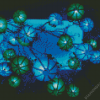 Blue And Green Paper Lanterns Diamond Painting