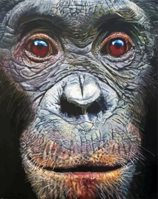 Close Up Bonobo Face Diamond Painting