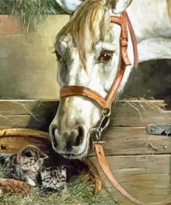 Cute Cats And Horse Art Diamond Painting