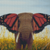 Elephant Animal And Butterfly Diamond Painting