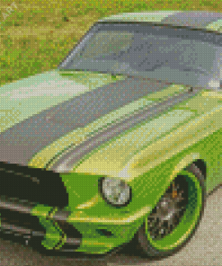 Green Mustang Car 1967 Diamond Painting
