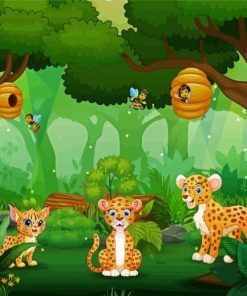 Leopard Family Jungle Animals Diamond Painting