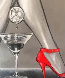 Monochrome Red Shoes Diamond Painting