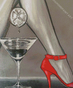 Monochrome Red Shoes Diamond Painting