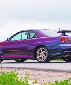 Purple Nissan Skyline Car Diamond Painting