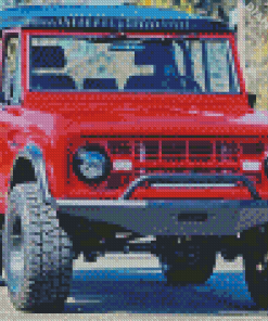 Red Bronco Ford Car Diamond Painting