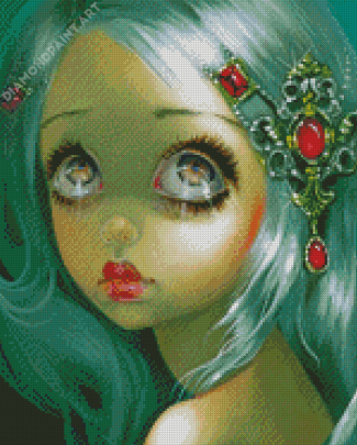 Sad Wide Eyed Girl Diamond Painting