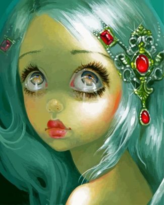 Sad Wide Eyed Girl Diamond Painting