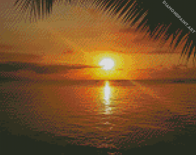Sunset At Roatan Island Diamond painting