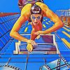 Swimmer In Swimming Competition Art 5D Diamond Painting