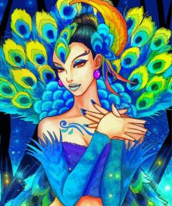 Woman Peacock Diamond Painting