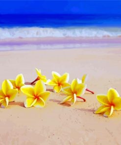 Yellow Flowers On Beach Diamond Painting