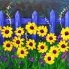 Yellow Flowers And Fence Art Diamond Painting