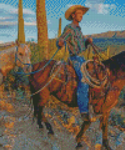 Cowboy In Arizona Diamond Painting