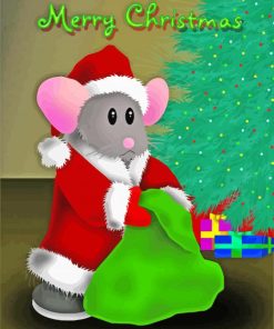 Merry Christmas Mouse Diamond Painting