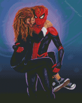 Michelle Jones And Spider Man Characters Art Diamond painting