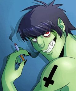 Murdoc Niccals Smoking Art Diamond painting paint by numbers