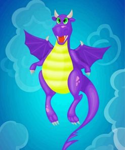 Purple Cartoon Dragon Diamond Painting