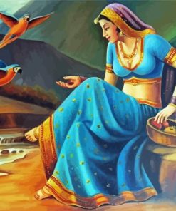 Rajasthani Girl By River Diamond painting