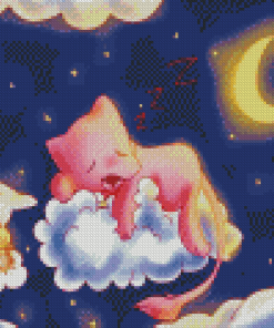 Sleepy Mew Pokemon Diamond Painting