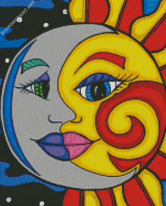 Sun Moon Kiss Diamond painting