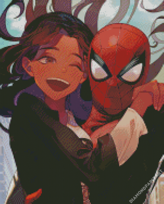 Happy Michelle Jones And Spider Man Diamond painting