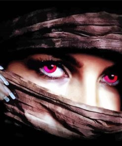 Purple Arab Lady Eyes Diamond Painting