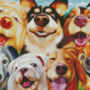 Funny Dogs Animals Selfie Diamond Painting