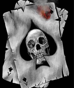 Skull With Ace Of Spades Diamond Painting
