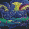 Fantasy Big Purple Mushroom Diamond Painting