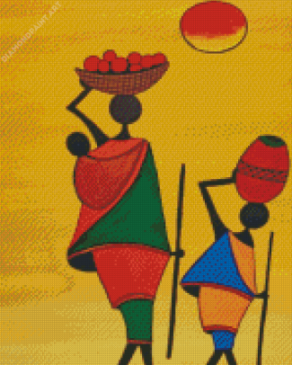 African Abstract People Diamond Painting