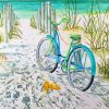 Bicycle On Beach Diamond Paintings