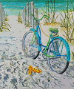 Bicycle On Beach Diamond Paintings
