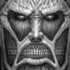 Black And White Colossal Titan Face Diamond Painting