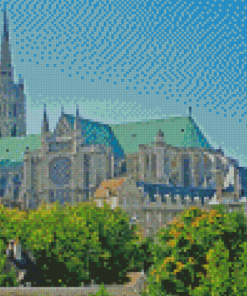 Chartres Cathedral Building In France Diamond Paintings