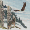 Flying Eagle And Wolf Diamond Painting