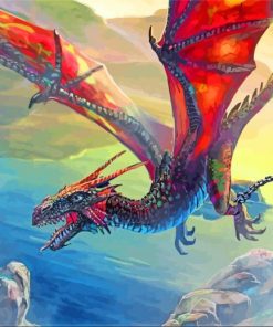 Flying Fantasy Dragons Diamond Painting