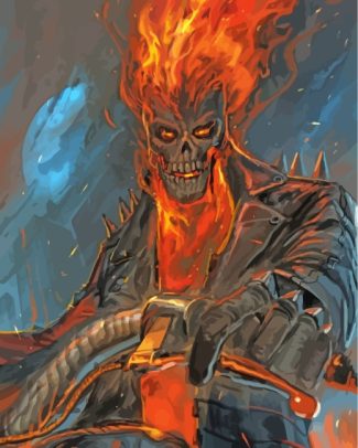 Ghost Rider Skull Diamond Painting