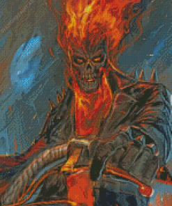 Ghost Rider Skull Diamond Painting