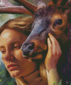 Girl And Deer Diamond Paintings
