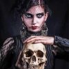 Gothic Girl Skull Diamond Paintings